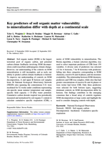 Key predictors of soil organic matter vulnerability to mineralization differ with depth at a continental scale